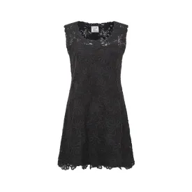 1990s Moschino Cheap & Chic Black Beaded Textured Slip Dress