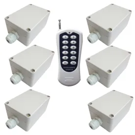 500M Remote Control 6 Receivers Radio System With 2 Channels AC Power Output (Model 0020730)