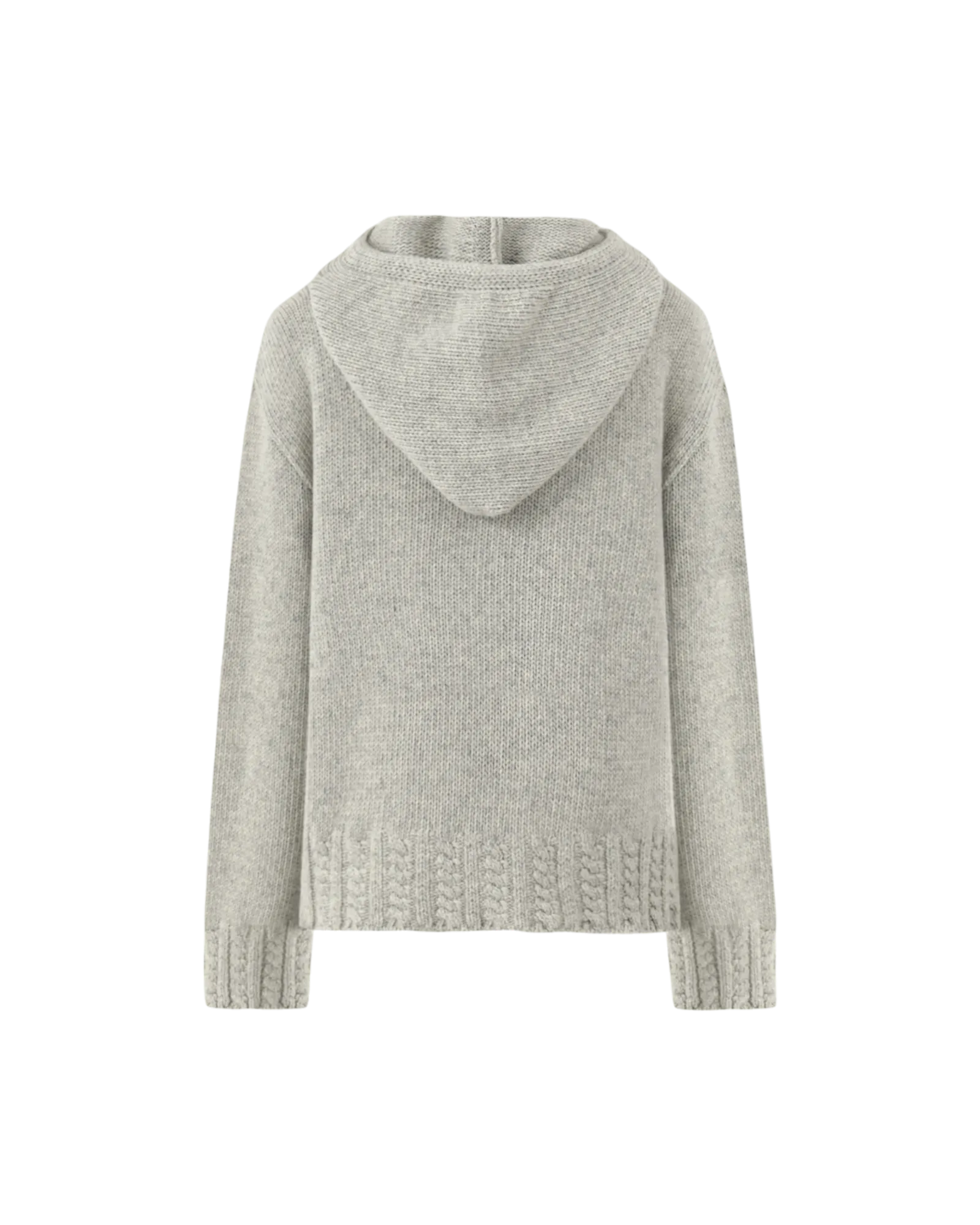 Appliqué Hoodie Pullover In Gray Beige