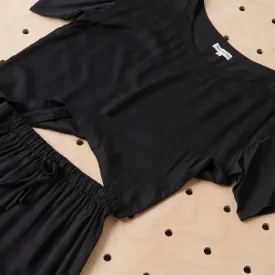 Bamboo Pyjamas - Tee and Short Set in Black