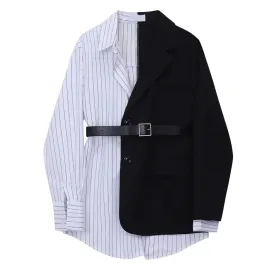 Black And White Blazer whit Belt