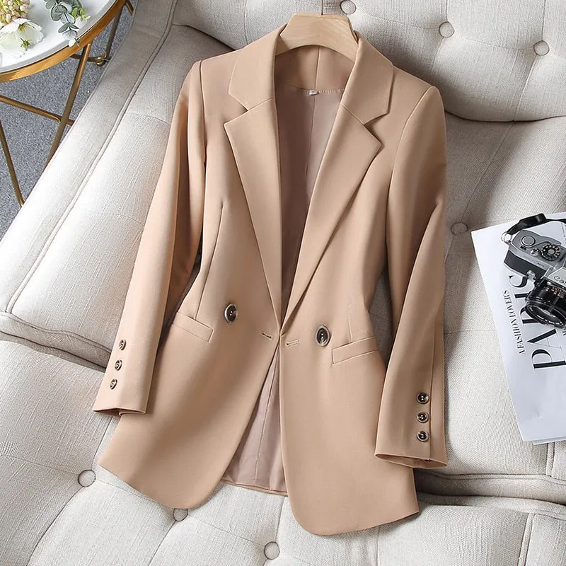Blazer com Manga Longa Moda Coreana – Lucinne
