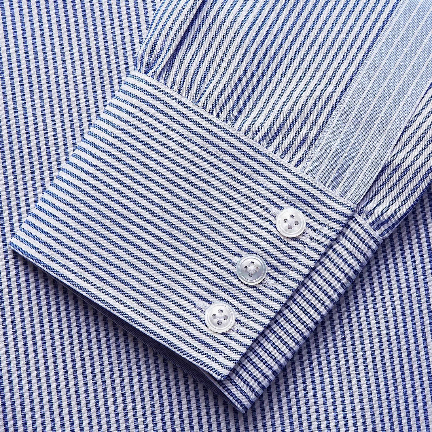 Blue and White Stripe Cotton RE-PURPOSE Mayfair Shirt