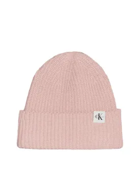 Calvin Klein - Monogram rib beanie, peach