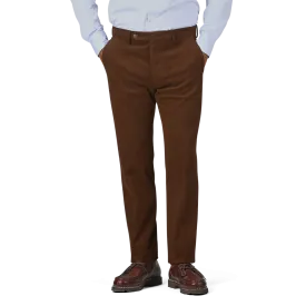 Cinnamon Brown Cotton Moleskin Trousers