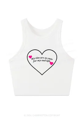 Cute Txts Sad Life Y2K Crop Tank Top Cherrykitten