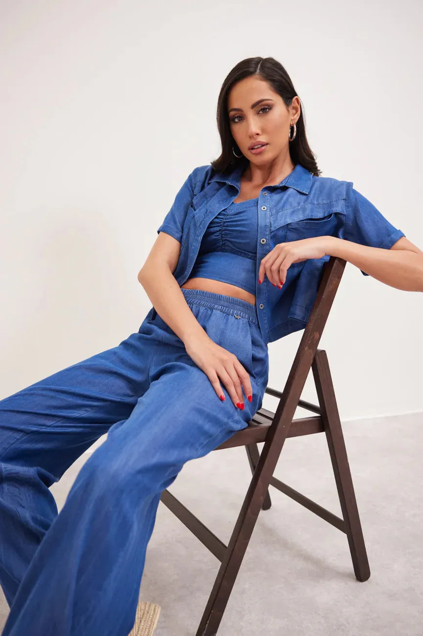 DEBBI WIDE LEG TROUSERS (DENIM BLUE)
