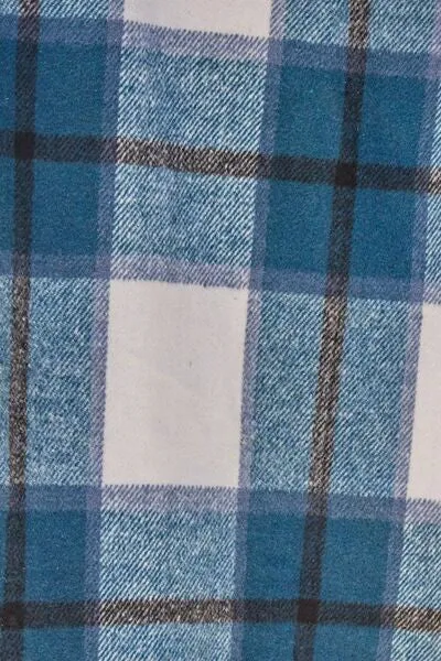 Double Take Plaid Button Down Lapel Collared Coat