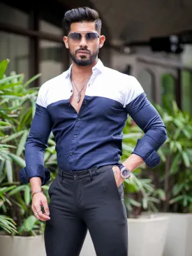 Ebony Blue Cut n Sew Cotton Shirt