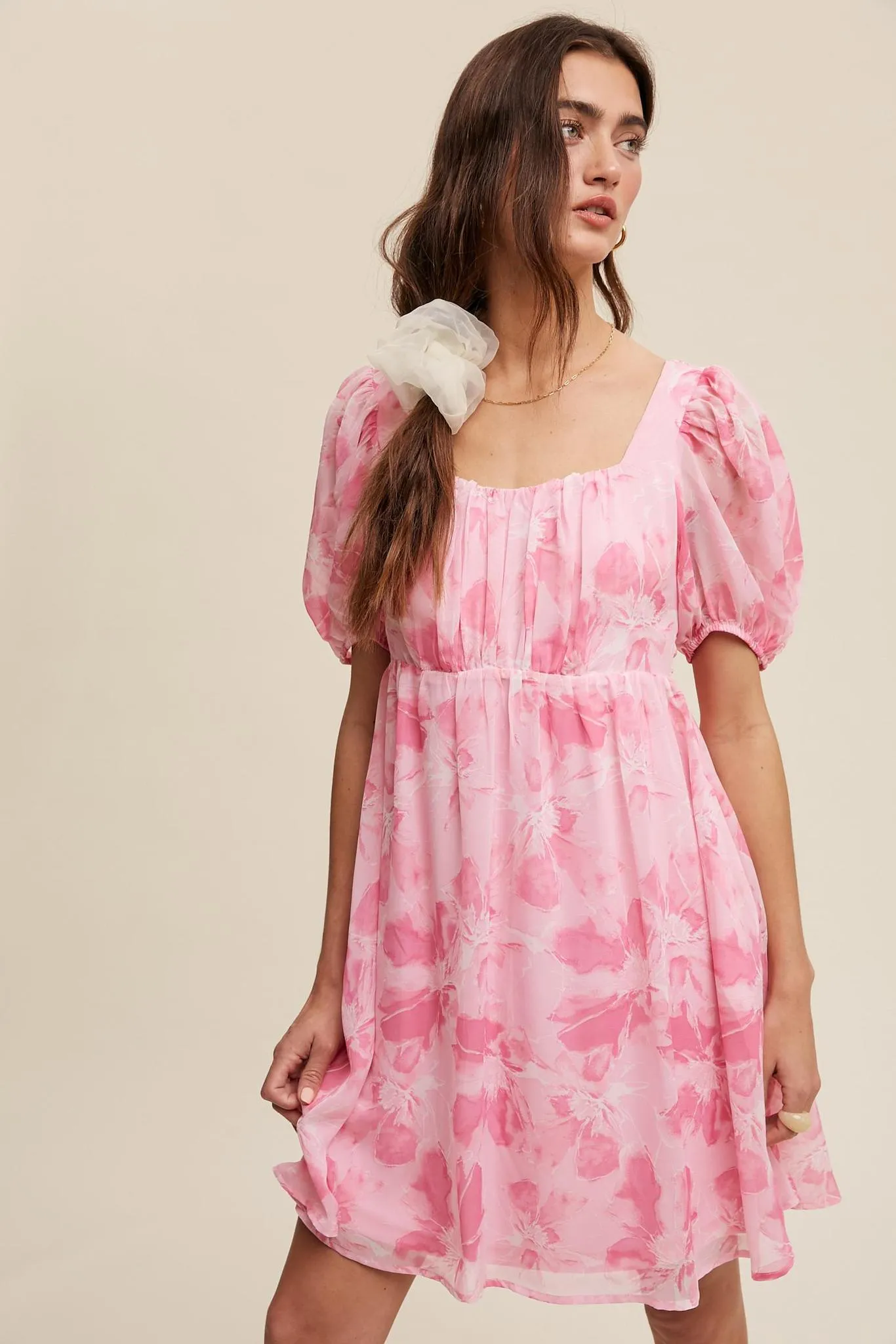 Empire Pink Babydoll Dress