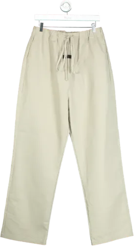 Fear of God Essentials Beige Relaxed Cotton Blend Trousers UK L