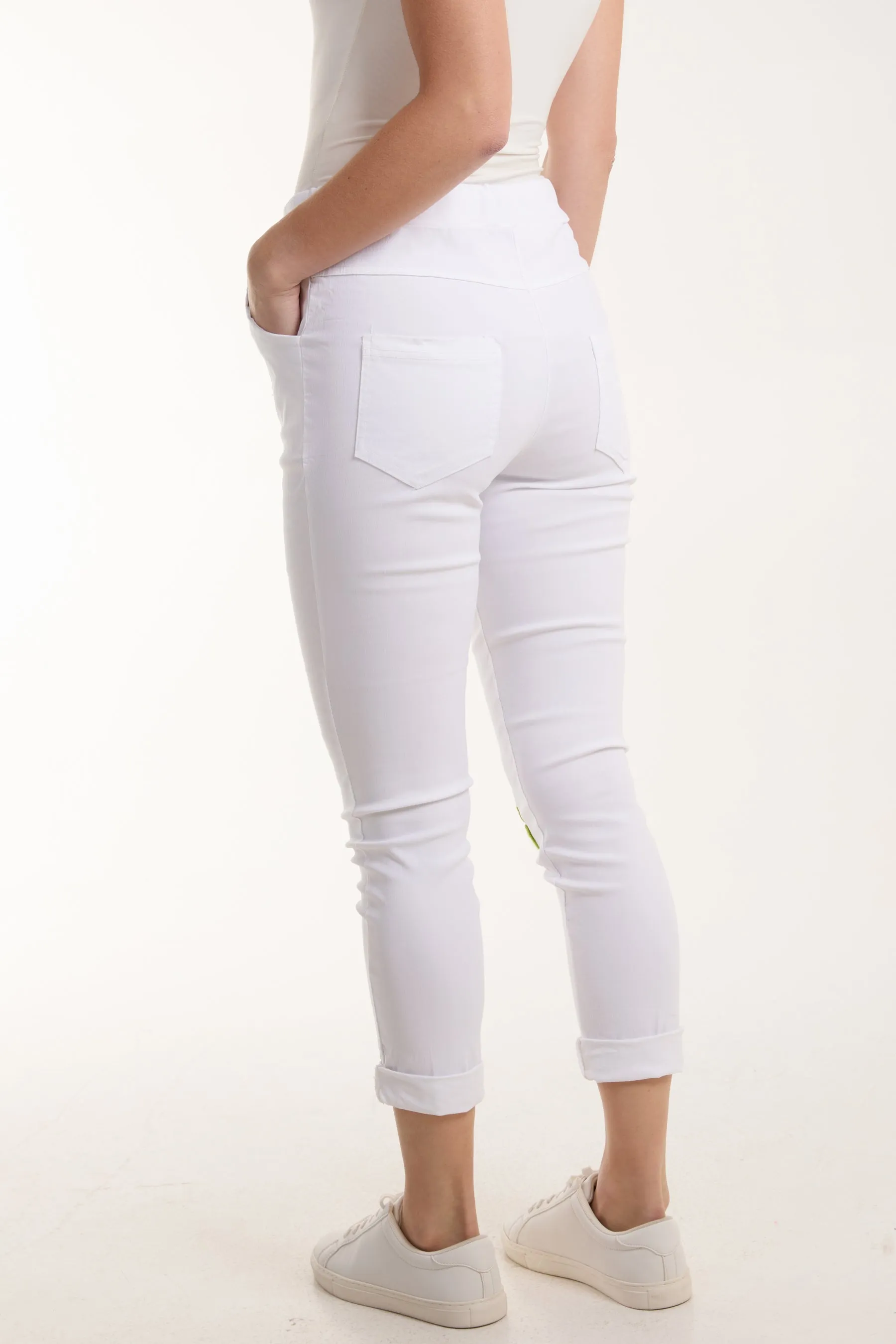 Floral Magic Drawstring Crushed Trousers