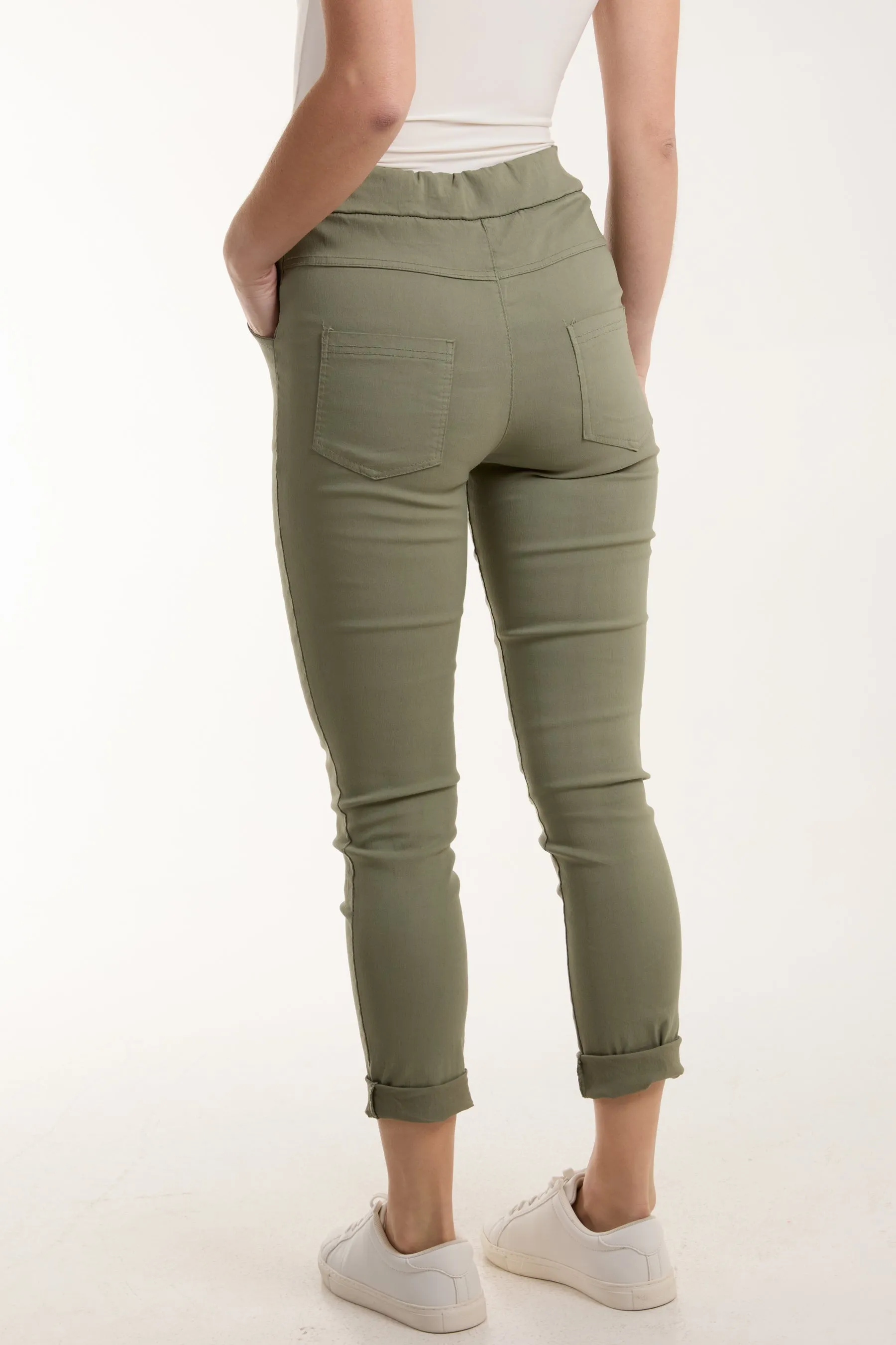 Floral Magic Drawstring Crushed Trousers