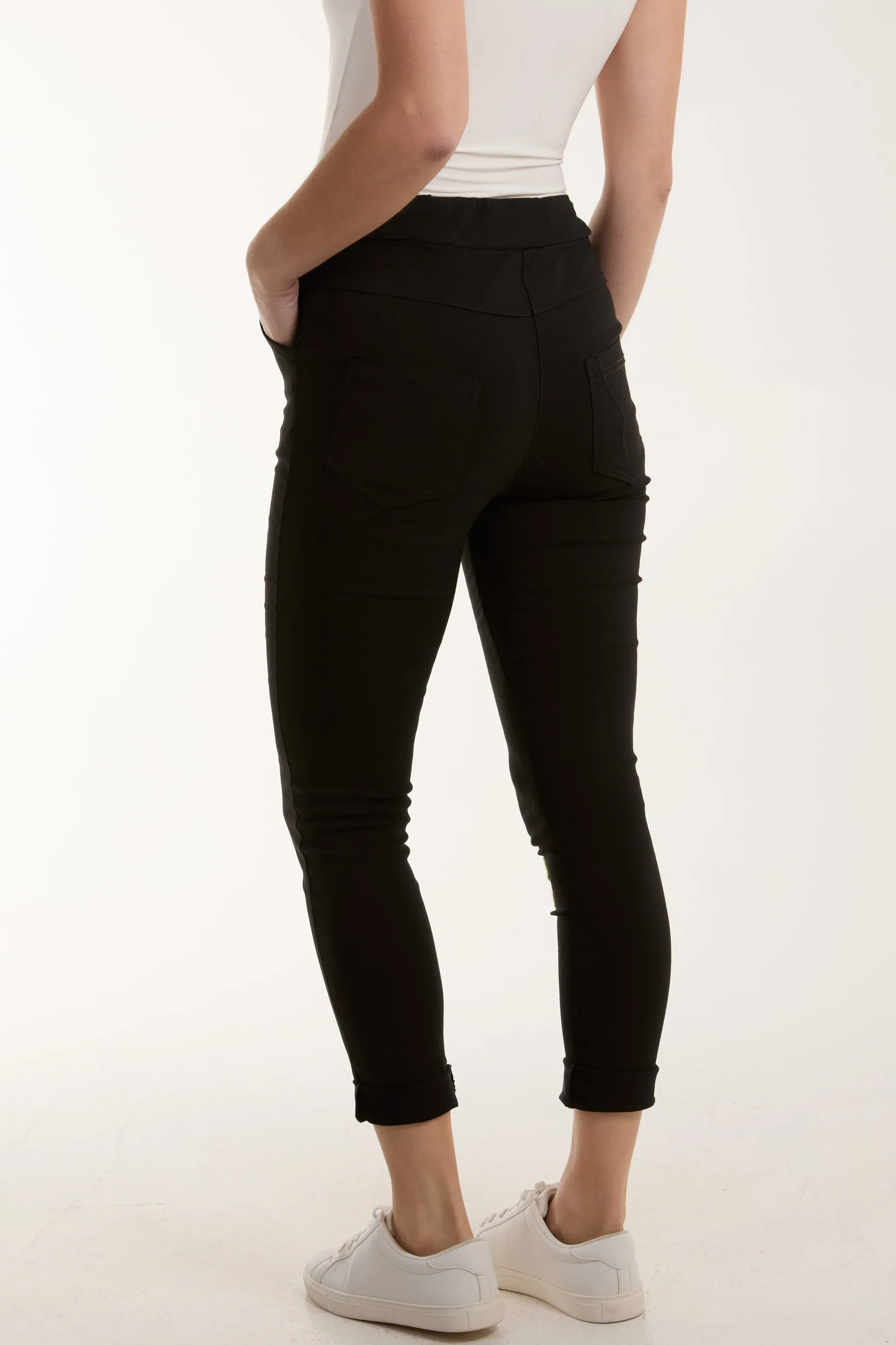 Floral Magic Drawstring Crushed Trousers
