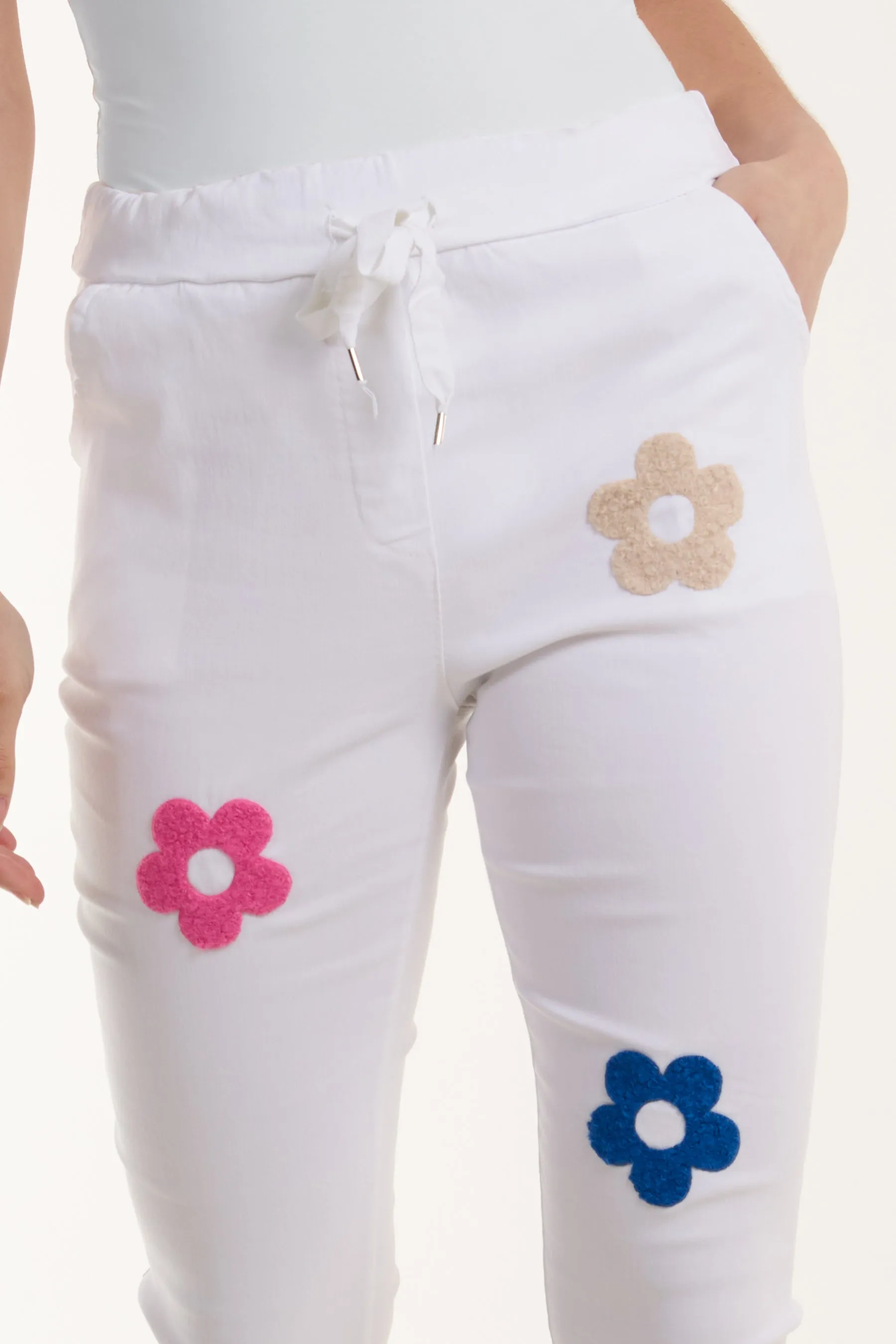 Floral Magic Drawstring Crushed Trousers