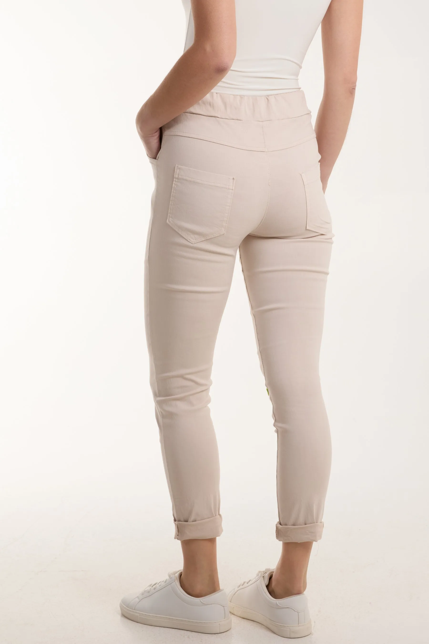 Floral Magic Drawstring Crushed Trousers