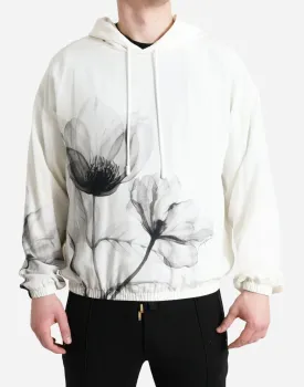 Floral Print Silk Hoodie