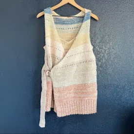 Free People Southwest Crochet Sweater Vest Cardigan and Crop Top