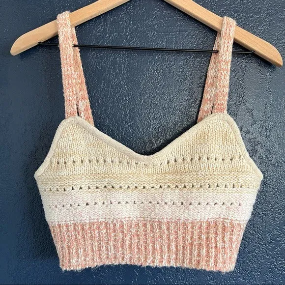 Free People Southwest Crochet Sweater Vest Cardigan and Crop Top