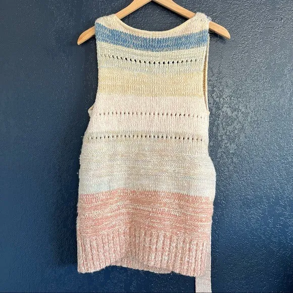 Free People Southwest Crochet Sweater Vest Cardigan and Crop Top