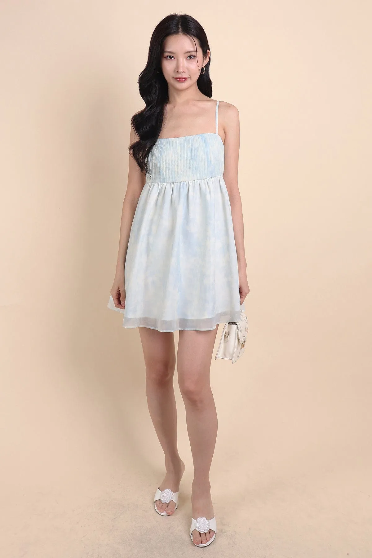 FRENCH DYE BABYDOLL DRESS IN BLUE