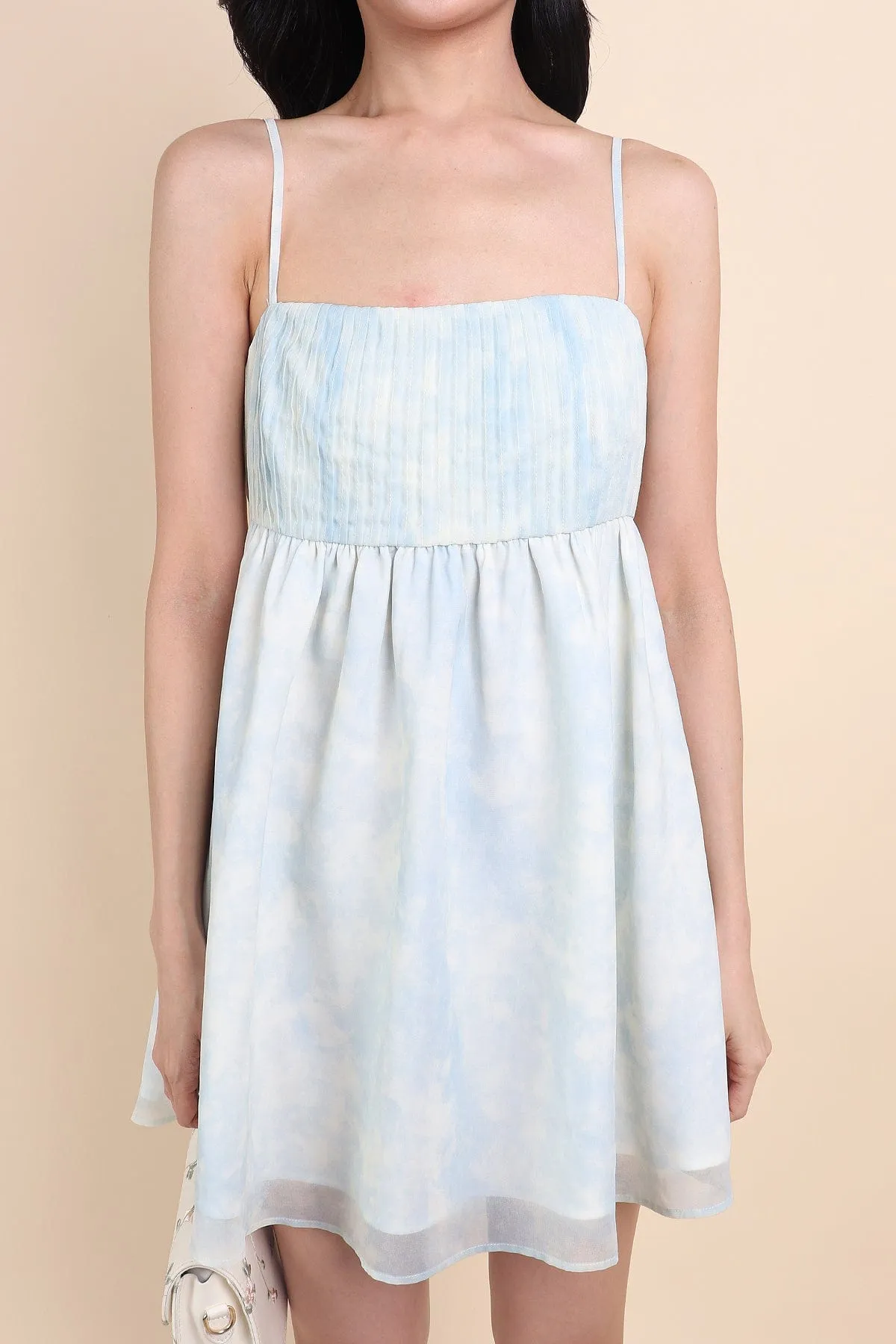 FRENCH DYE BABYDOLL DRESS IN BLUE