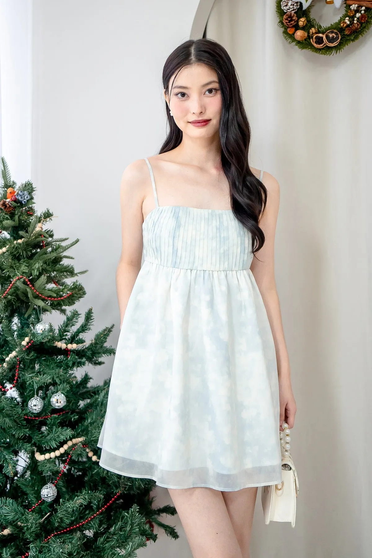 FRENCH DYE BABYDOLL DRESS IN BLUE