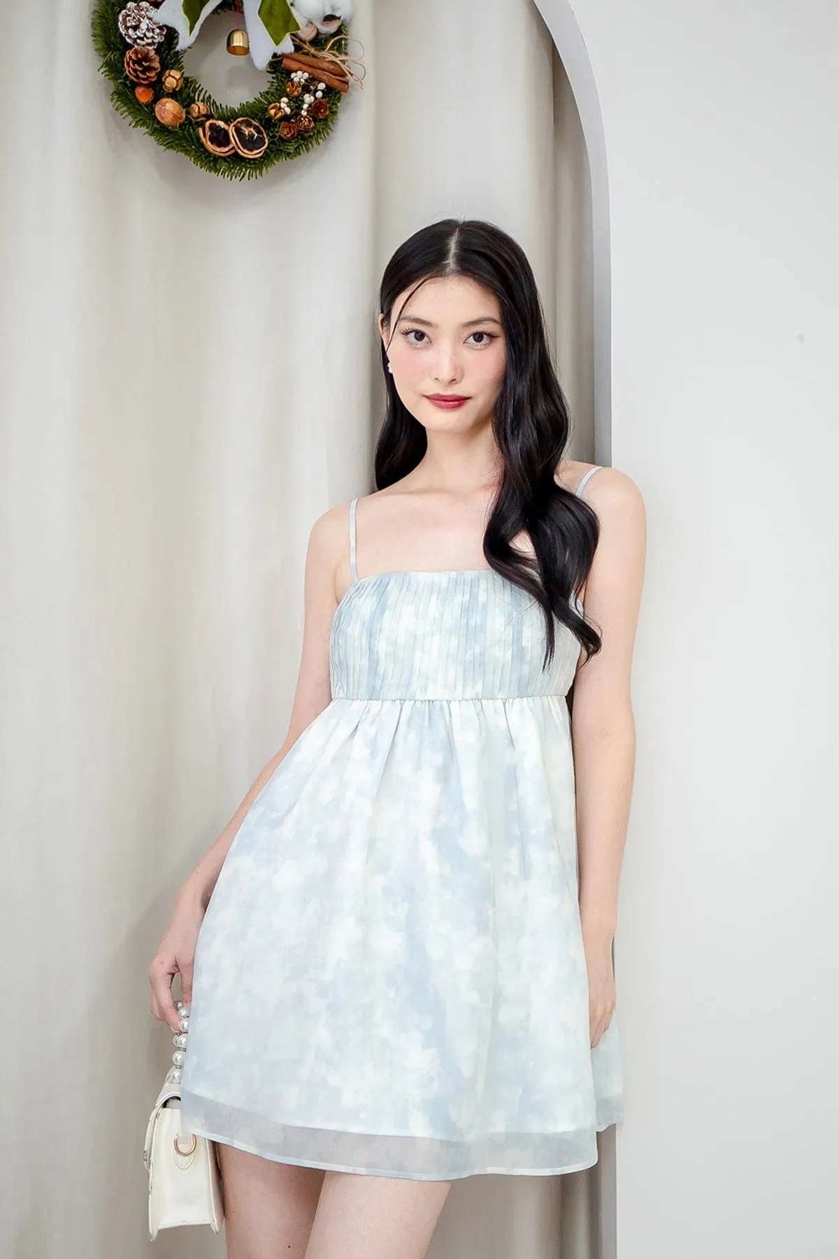 FRENCH DYE BABYDOLL DRESS IN BLUE