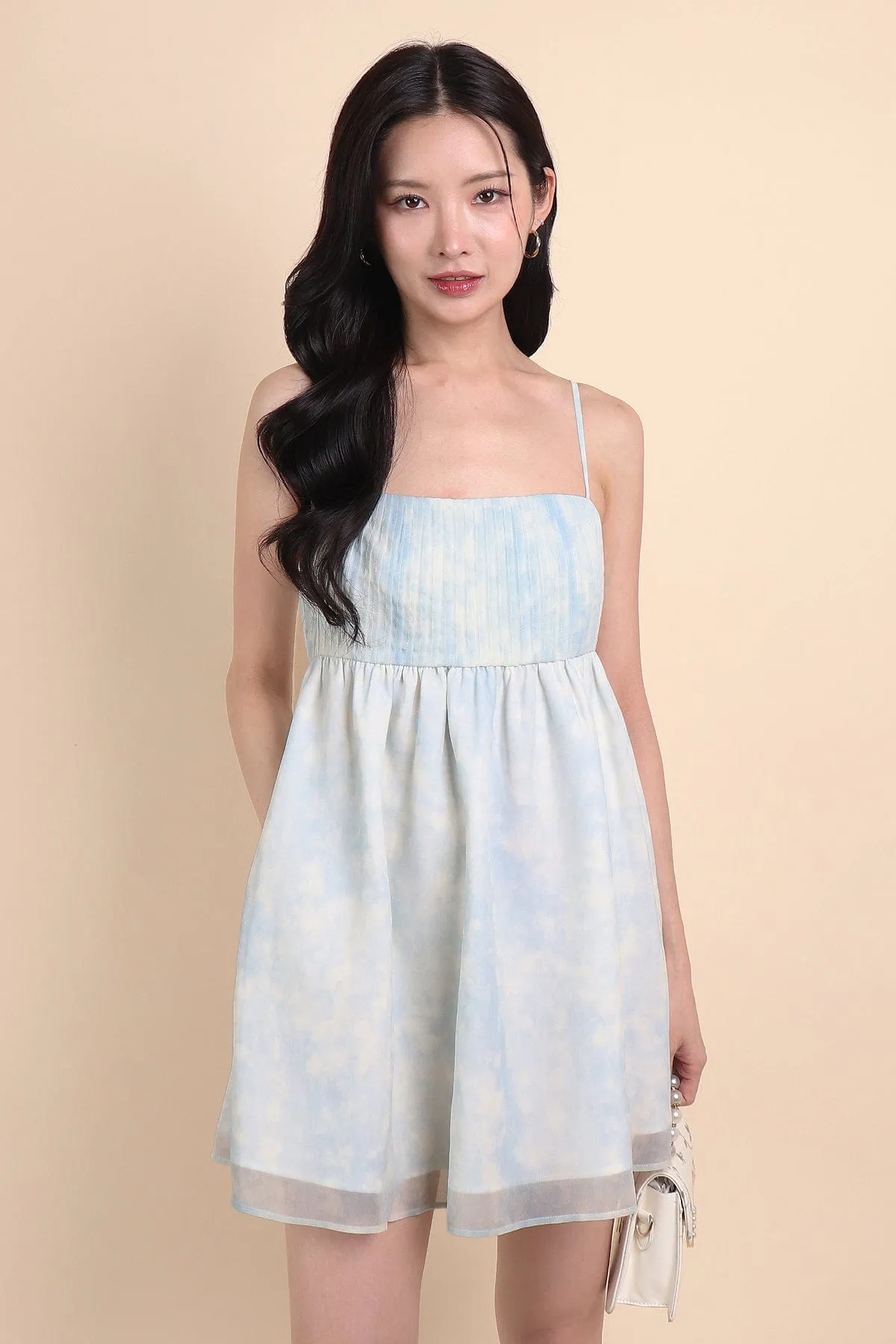 FRENCH DYE BABYDOLL DRESS IN BLUE