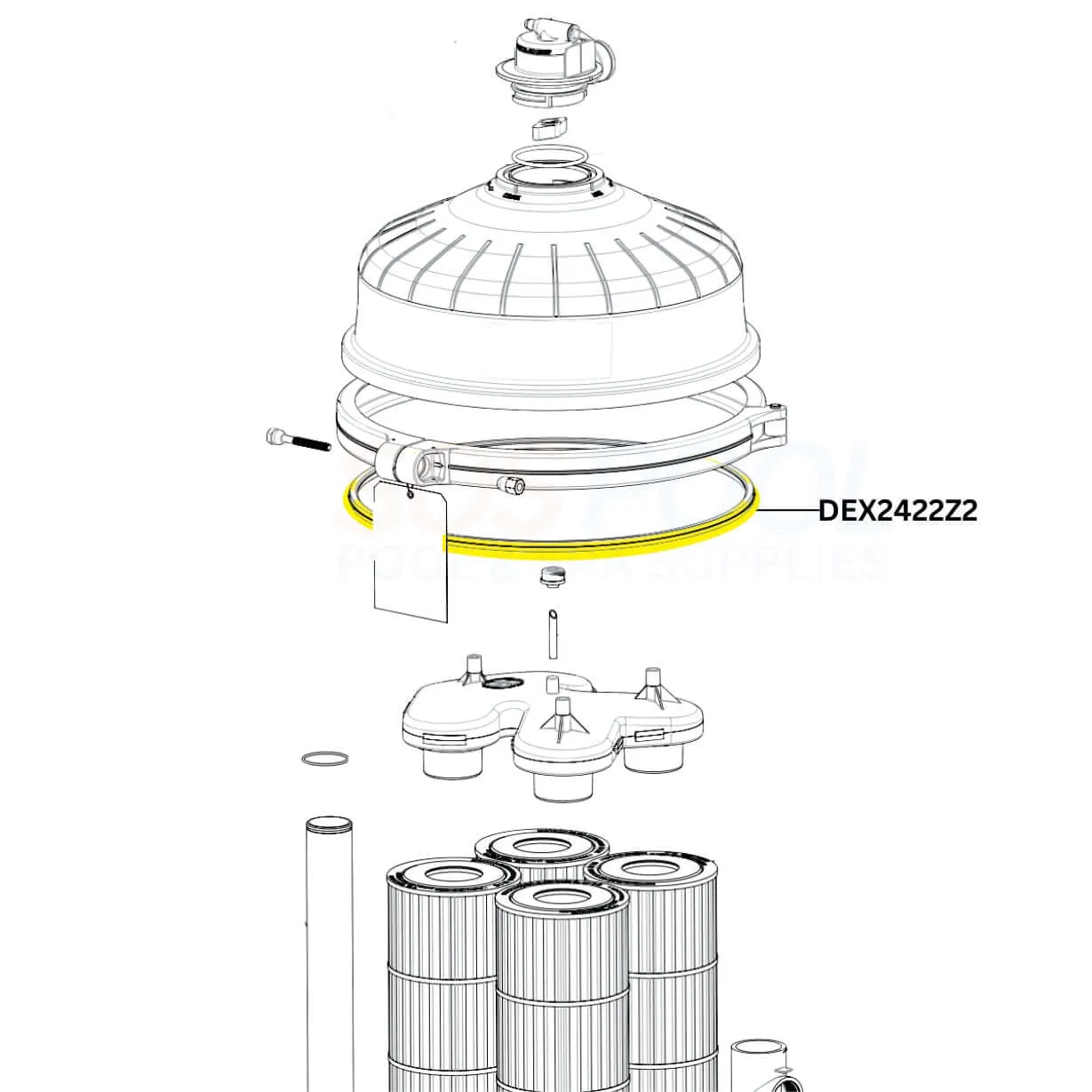 Hayward Filter Metal Reinforced Filter Tank Seal | DEX2422Z2