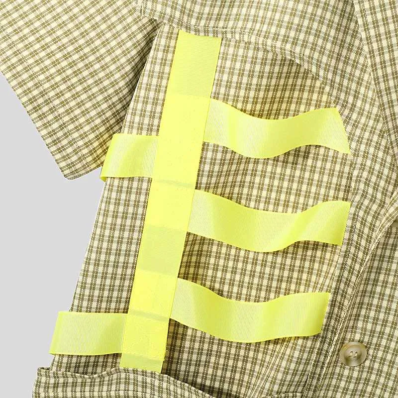Hollow Out Plaid Polyester Blazer