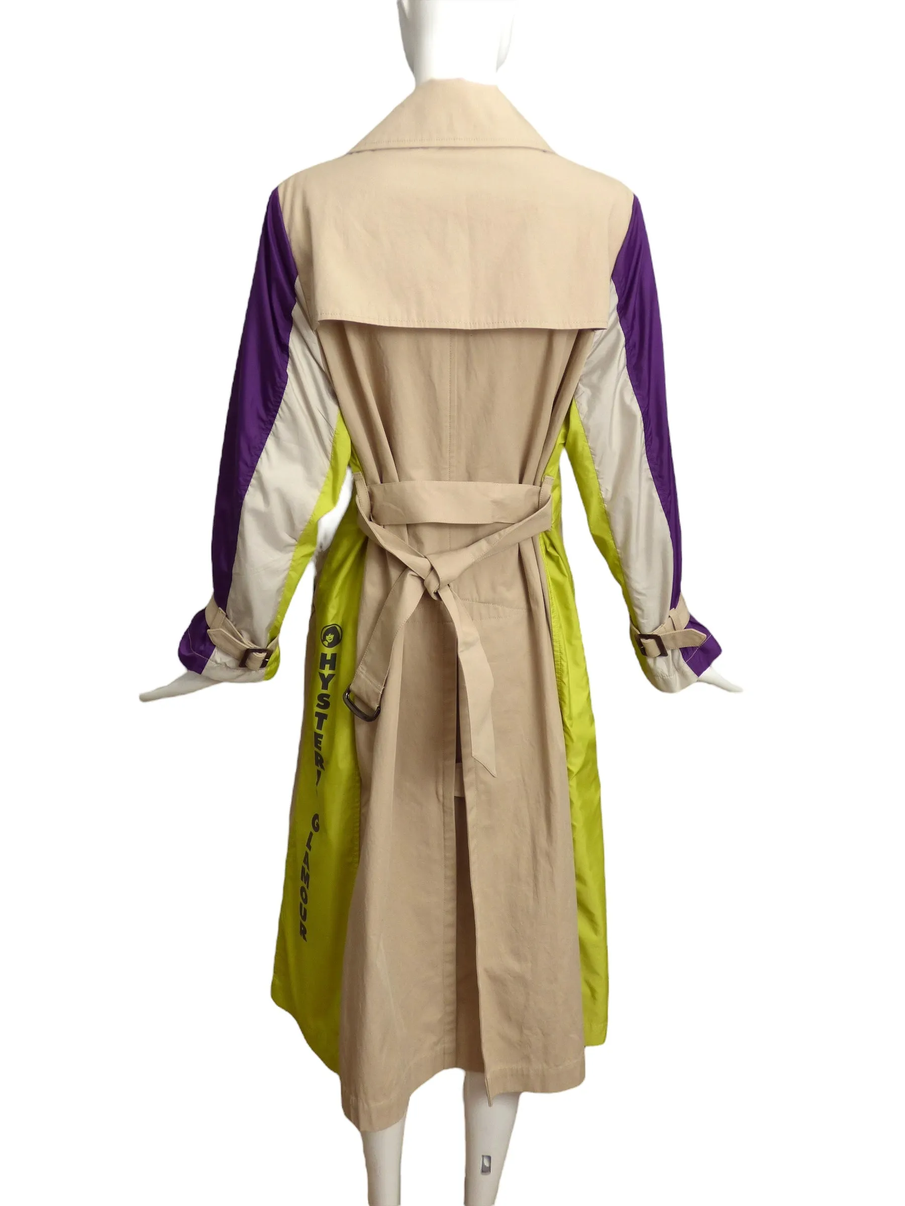 HYSTERIC GLAMOUR- Color Block Trench Coat, Size 10
