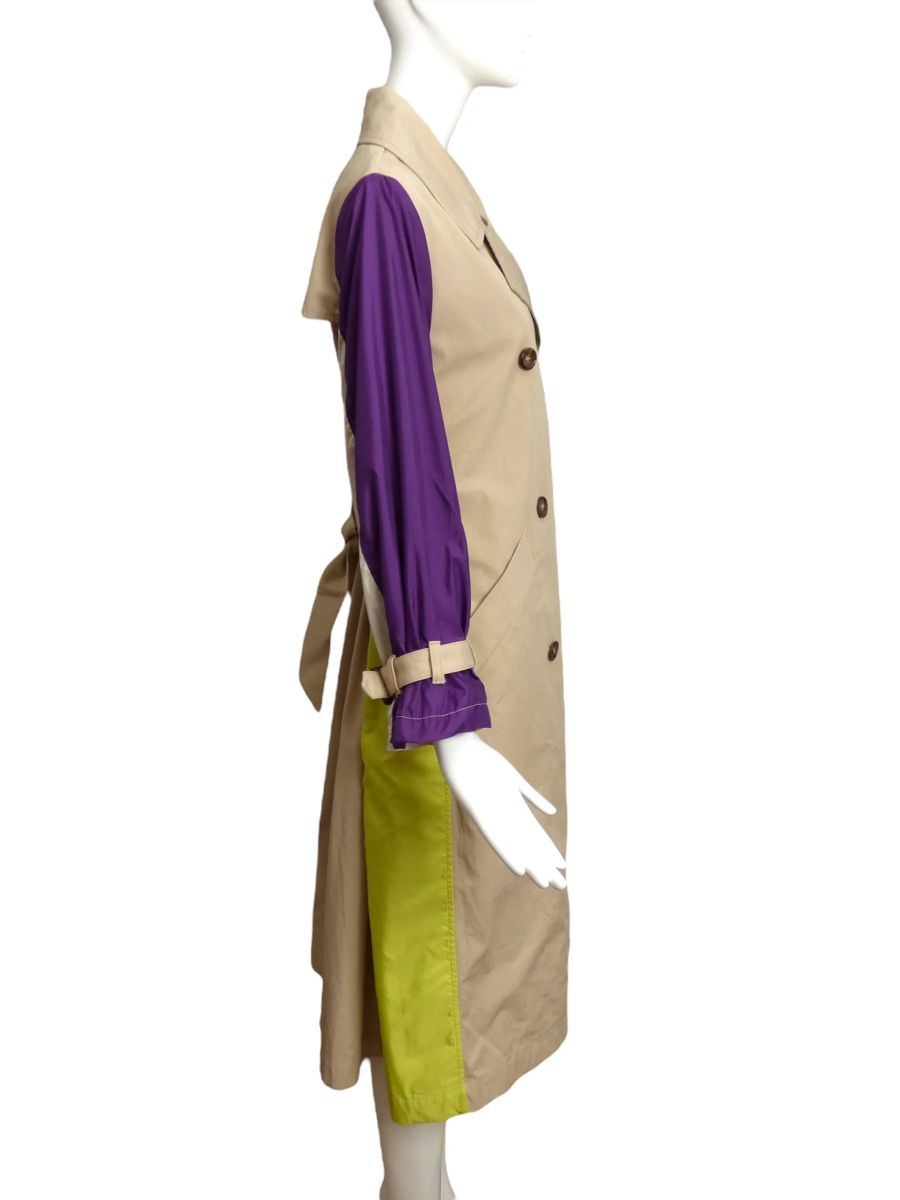 HYSTERIC GLAMOUR- Color Block Trench Coat, Size 10