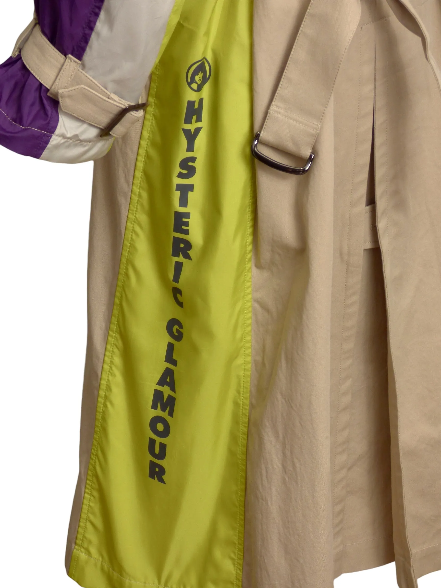 HYSTERIC GLAMOUR- Color Block Trench Coat, Size 10