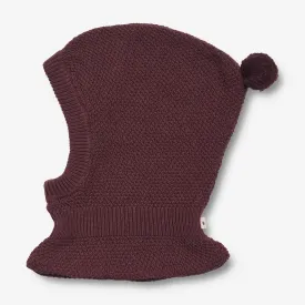 Knitted Balaclava Pomi | Baby - aubergine