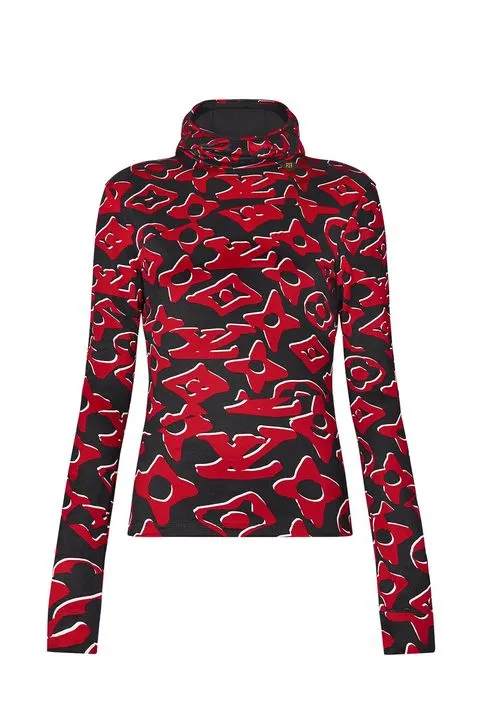 LOUIS VUITTON X URS FISCHER BLACK/RED HOODED TOP