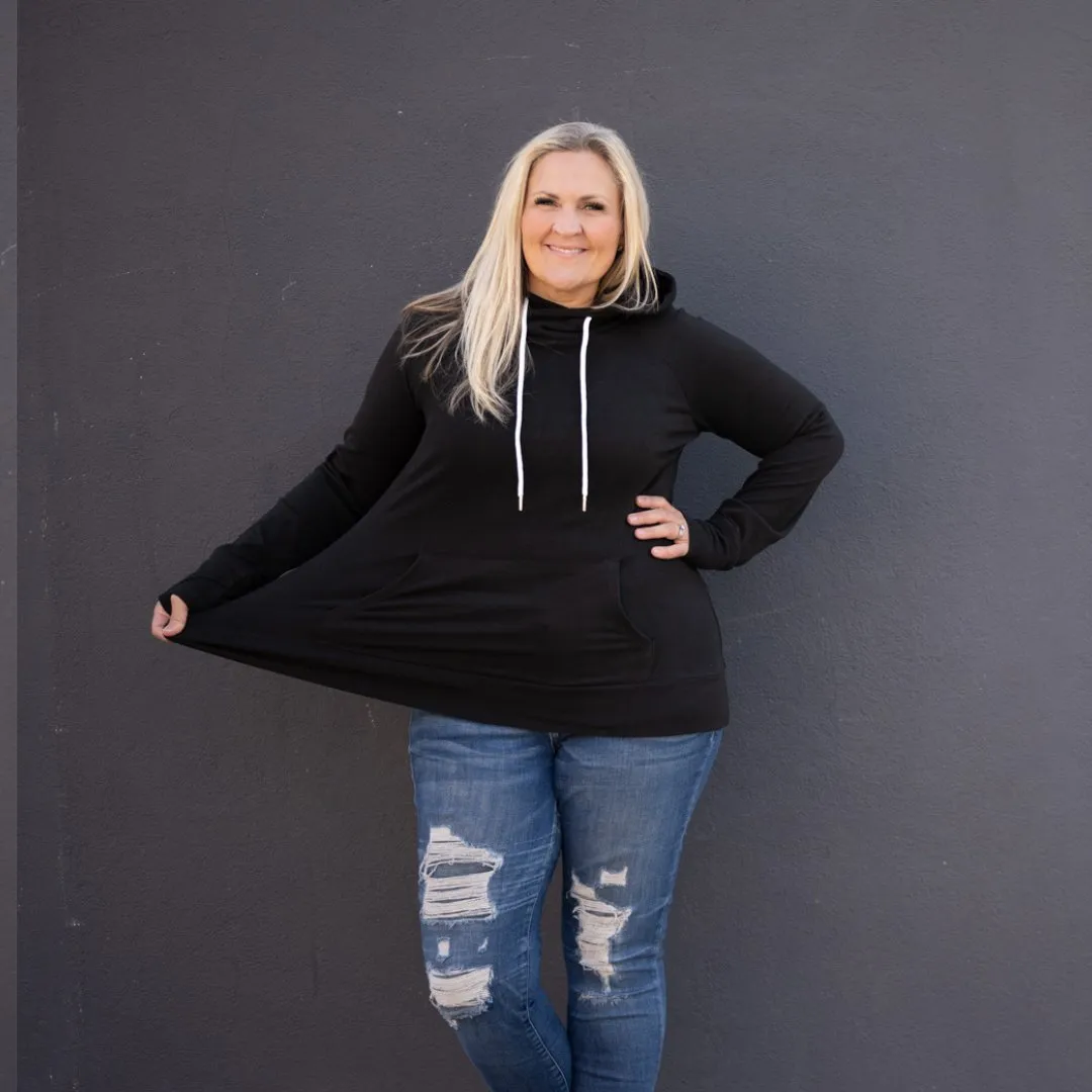 Lux Fleece Black Pullover Hoodie
