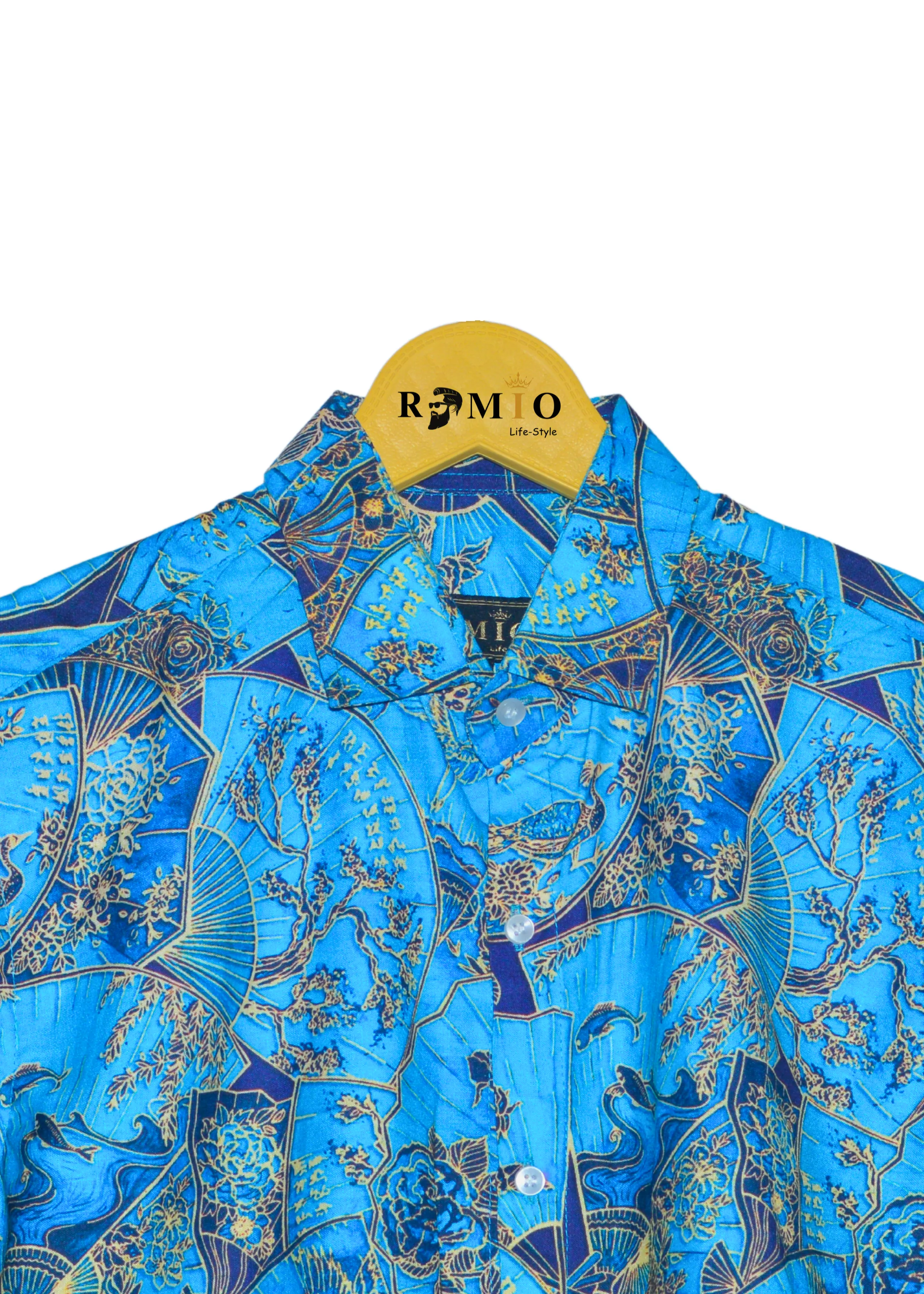 Men Slim Fit Printed Spread Collar Casual Half Sleev Shirt (f12)