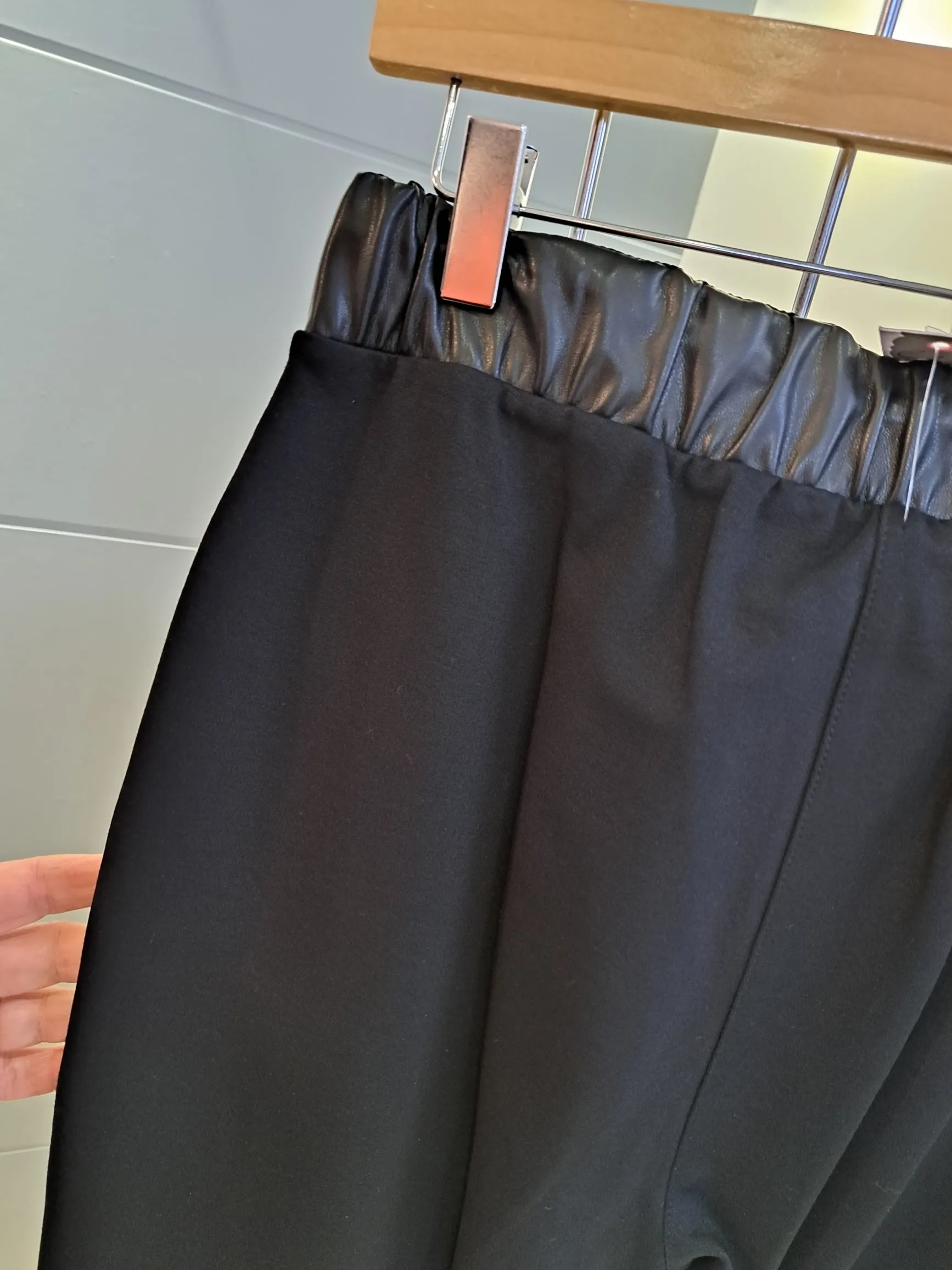 Naya brown half pleather pants. black and brown