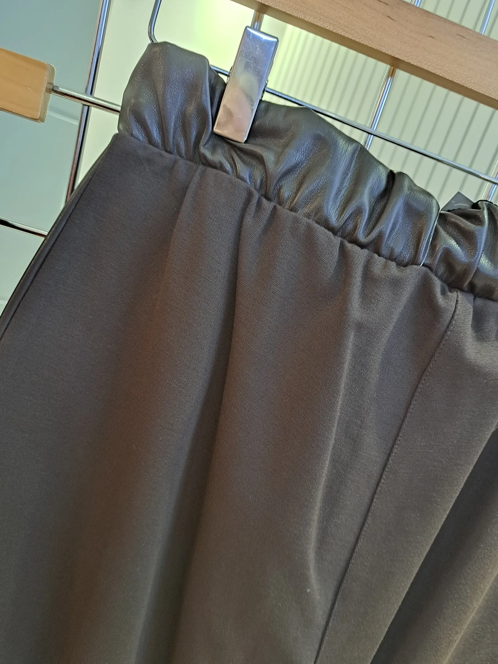 Naya brown half pleather pants. black and brown
