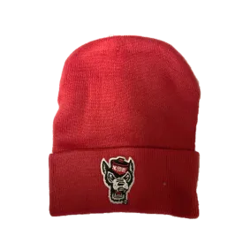 NC State Wolfpack Red Wolfhead Newborn Knit Hat