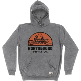 Northbound Supply Co. Mens Graphite Heather Fishing Pullover Hoodie