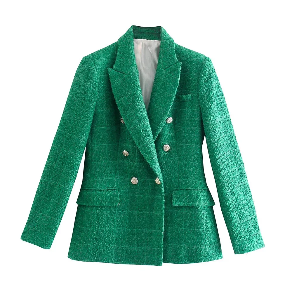 On-Trend Double Breasted Knitted Blazer