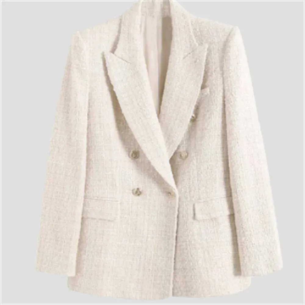 On-Trend Double Breasted Knitted Blazer