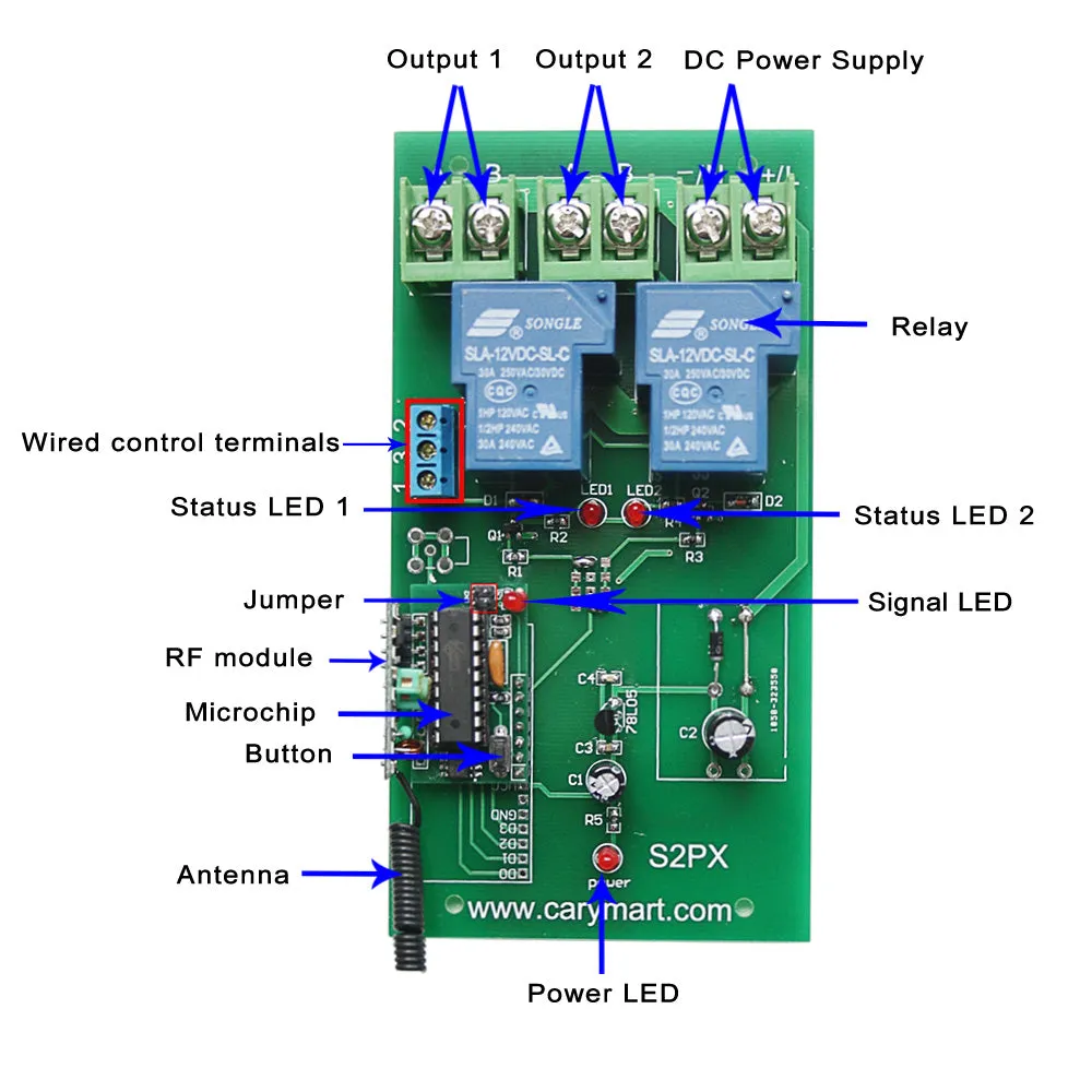 One-Control-Six DC 30A High Power Output High Frequency Remote Control Switch (Model 0020753)