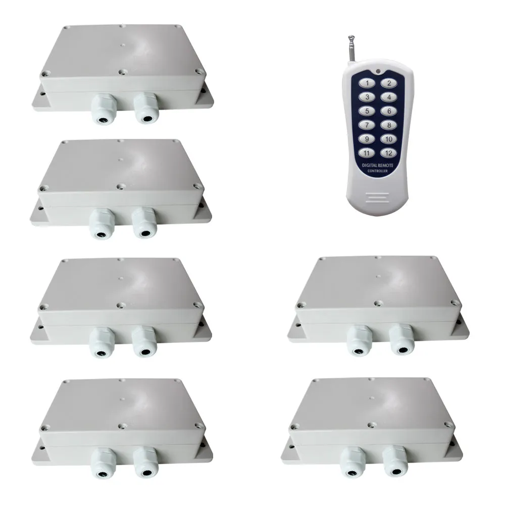 One-Control-Six DC 30A High Power Output High Frequency Remote Control Switch (Model 0020753)