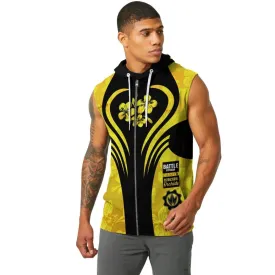 Orchid Series Floral Yellow Heart Pattern Sleeveless Pullover & Zip Hoodie