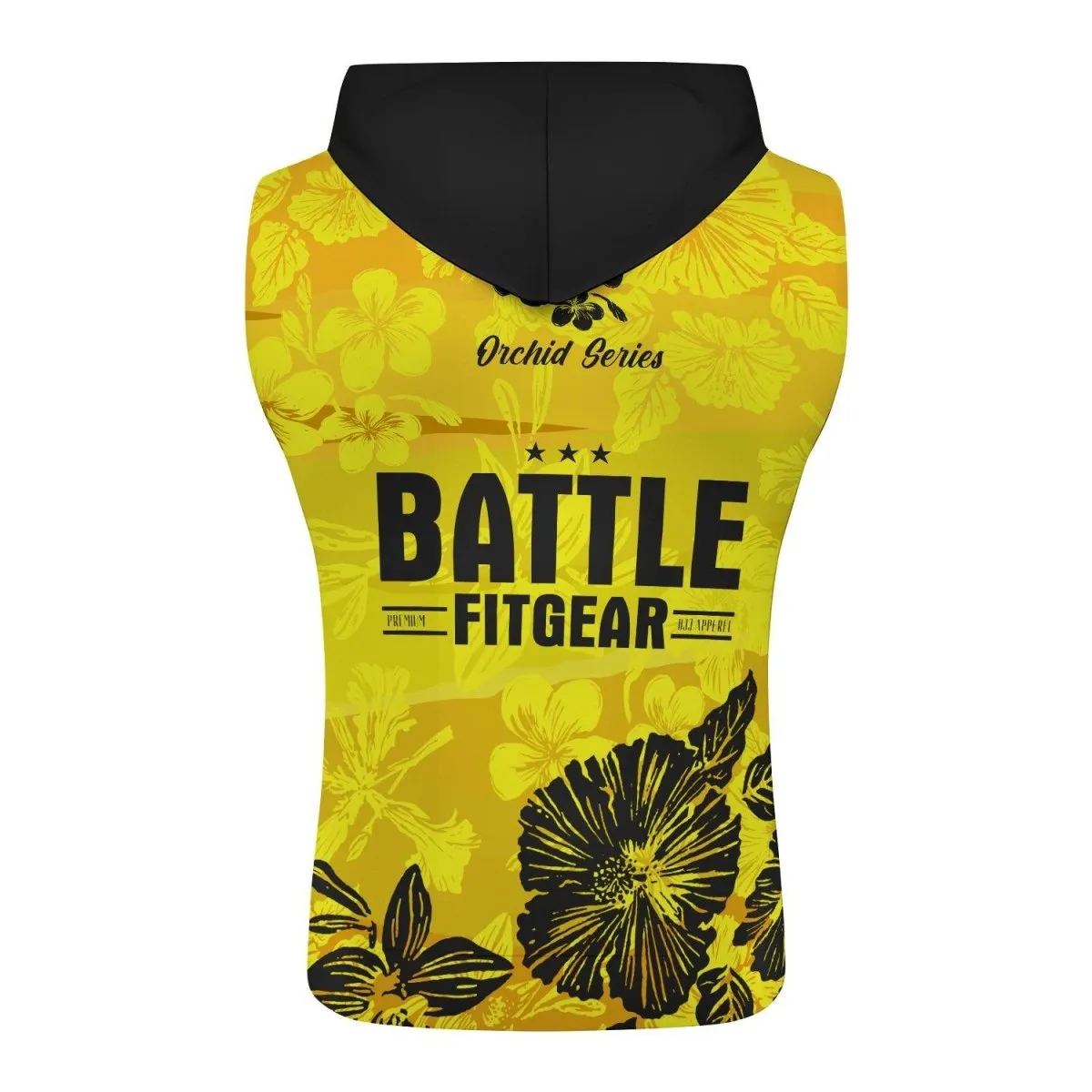 Orchid Series Floral Yellow Heart Pattern Sleeveless Pullover & Zip Hoodie