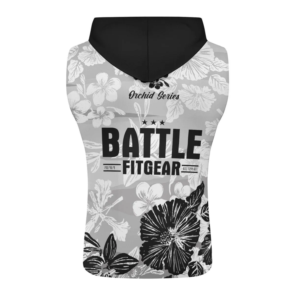 Orchid Series White Heart Pattern Sleeveless Pullover & Zip Hoodie