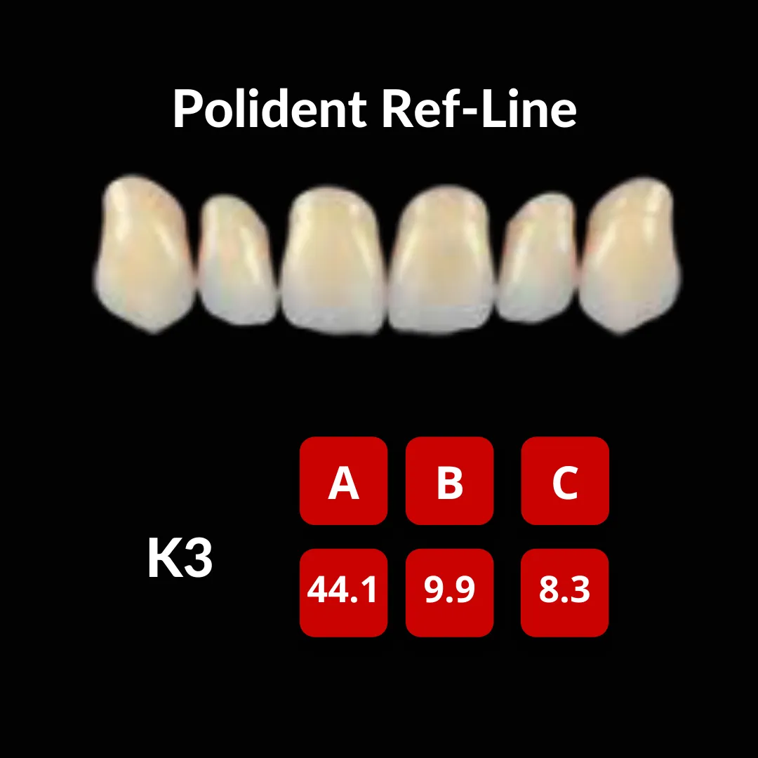 Polident Ref-Line Artificial Teeth Shade A3